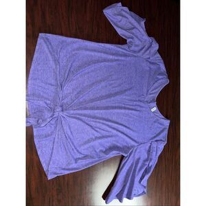 Sueani Tie Front Blouse with V-Neck Spilt Sleeve Top Size 2XL